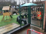 Metal Mesh Gate at School Nursery Bury